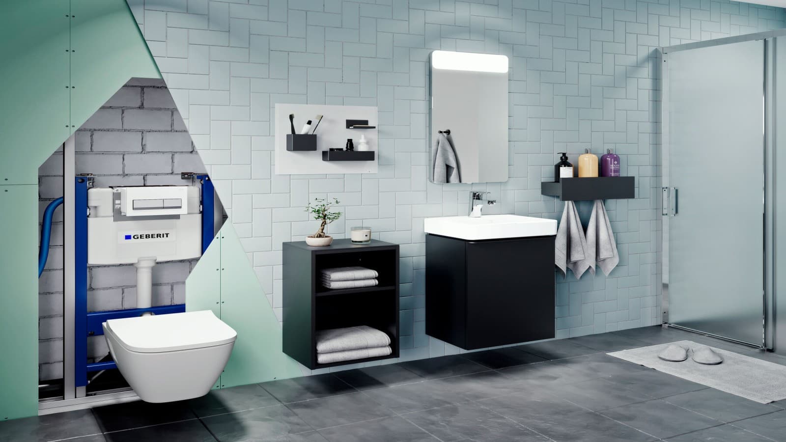 Kúpeľňa Smyle so zrkadlom Option Square Kúpeľňa Smyle so zrkadlom Option Square