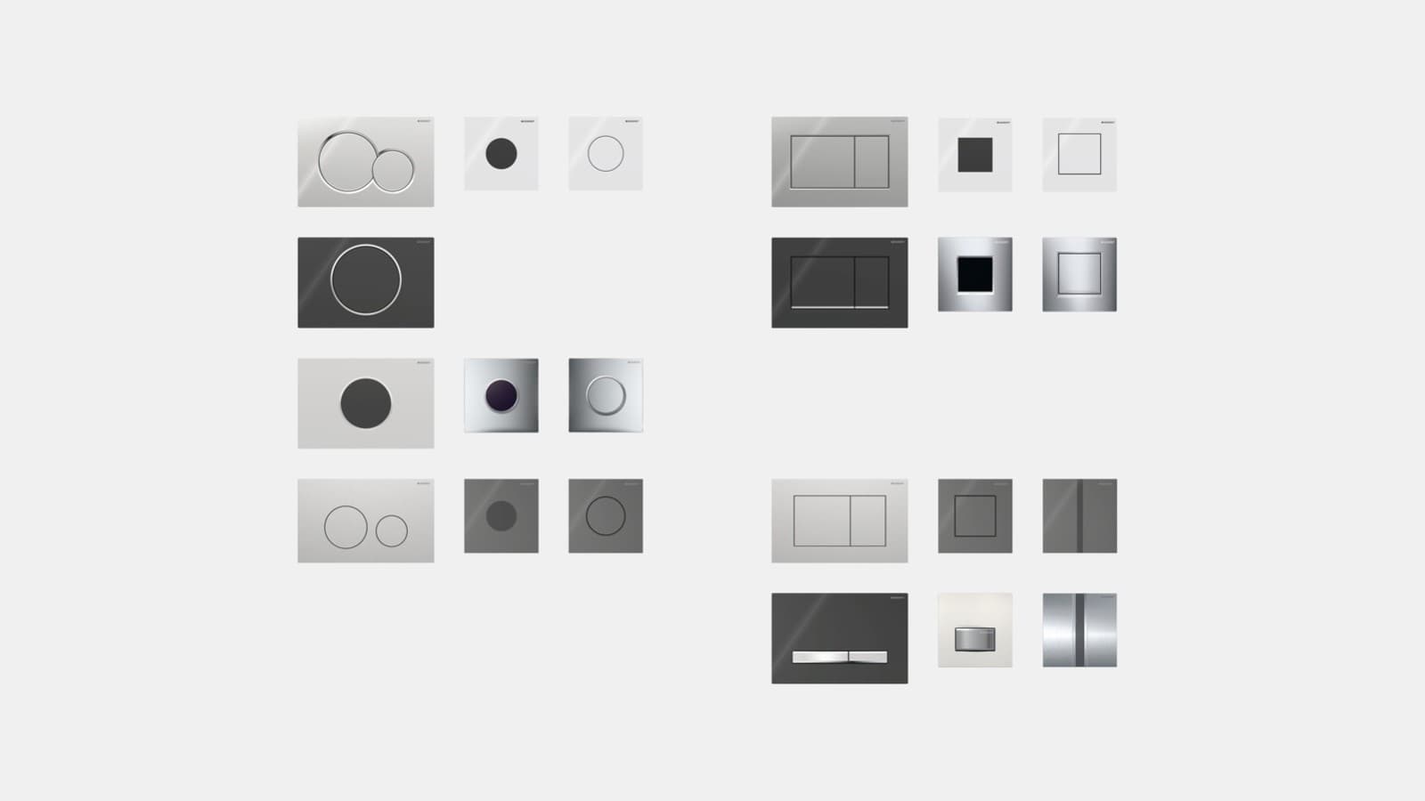 Ovládacie tlačidlá pre WC a ovládacie prvky splachovania pisoárov a krycie dosky Geberit Ovládacie tlačidlá pre WC a ovládacie prvky splachovania pisoárov a krycie dosky Geberit