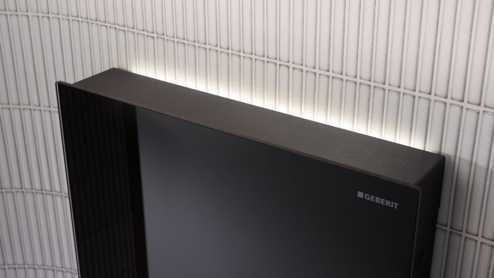 Geberit Monolith Plus s osvetlením ComfortLight a s čiernym predným sklom (© Geberit) Geberit Monolith Plus s osvetlením ComfortLight a s čiernym predným sklom (© Geberit)