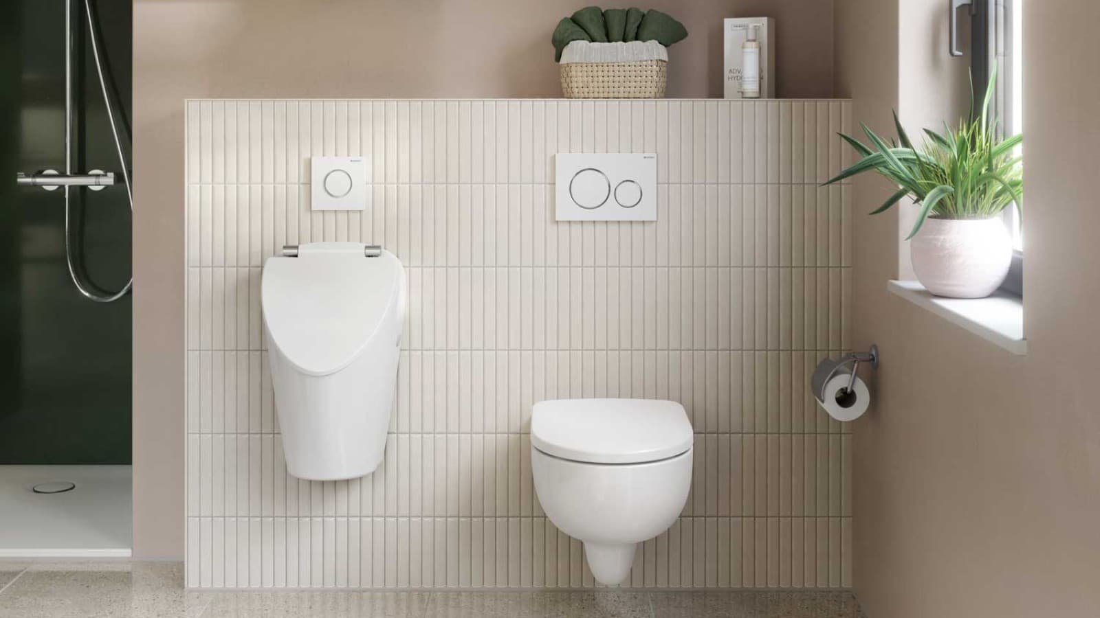 Pisoár Geberit v kúpeľni Pisoár Geberit v kúpeľni