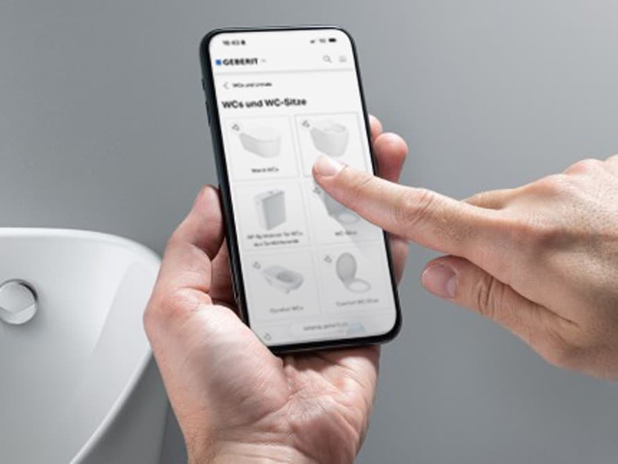 Produktový katalóg Geberit - snímka obrazovky Produktový katalóg Geberit - snímka obrazovky